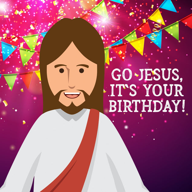 Go Jesus It's Your Birthday Christmas Confetti-exploding Greetings Card