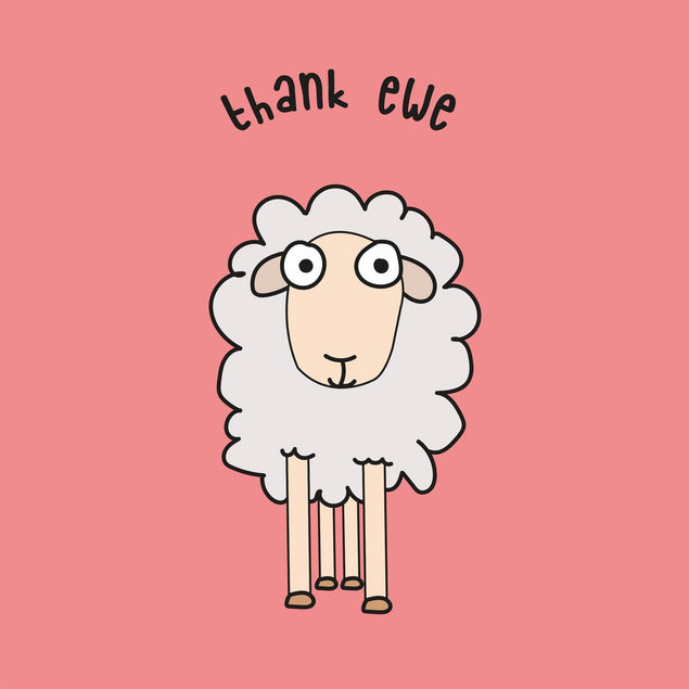 Thank Ewe Confetti-exploding Greetings Card