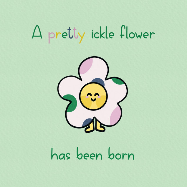 New Baby Pretty Ickle Flower Confetti-exploding Greetings Card