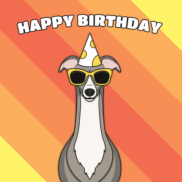 Cool Greyhound Dog Birthday Confetti-exploding Greetings Card