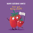 Cute Strawberry Love You Berry Much Auntie Birthday Confetti-exploding Greetings Card