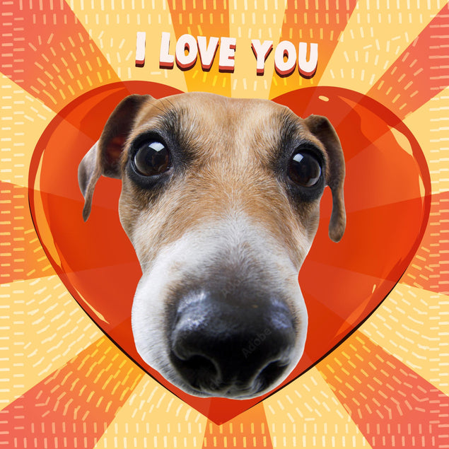 I Love You Adorable Jack Russell Terrier Valentine's Day Confetti-exploding Greetings Card