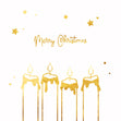 Merry Christmas Golden Candles And Stars Confetti-exploding Greetings Card