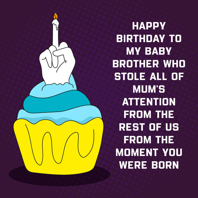 Happy Birthday Brother F*ck You Cake Confetti-exploding Greetings Card