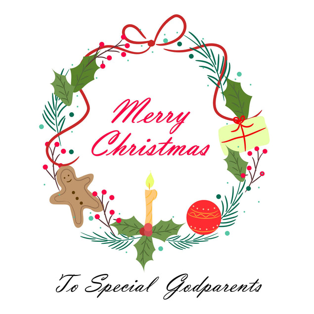 Merry Christmas Special Godparents Confetti-exploding Greetings Card