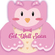 Get Well Pink Owl Confetti-exploding Greetings Card