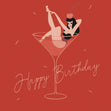 Pinup Girl Happy Birthday Confetti-exploding Greetings Card