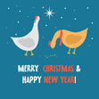Merry Christmas And Happy New Year Chikens Confetti-exploding Greetings Card