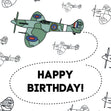 Happy Birthday Green Plane Confetti-exploding Greetings Card