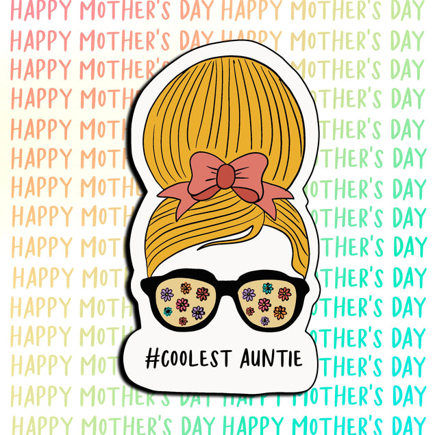 Happy Mother's Day Coolest Auntie Confetti-exploding Greetings Card
