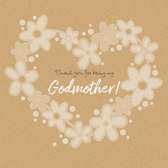 Flower Heart Thank You For Being My Godmother Confetti-exploding Greetings Card