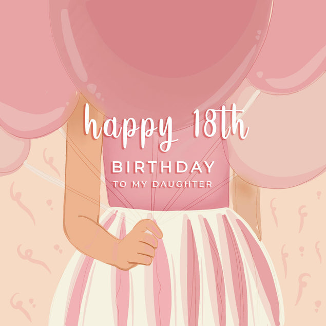 Daughter Happy 18th Birthday Confetti-exploding Greetings Card