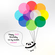 Cute Panda With Balloons Happy 18th Birthday To My Sister Confetti-exploding Greetings Card
