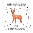 Spirit Animal Happy May Birthday Confetti-exploding Greetings Card