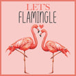Let's Flamingle Flamingo Couple Valentine's Day Confetti-exploding Greetings Card