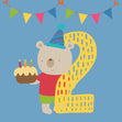 Zoo Animal Koala Bear Happy 2nd Birthday Confetti-exploding Greetings Card