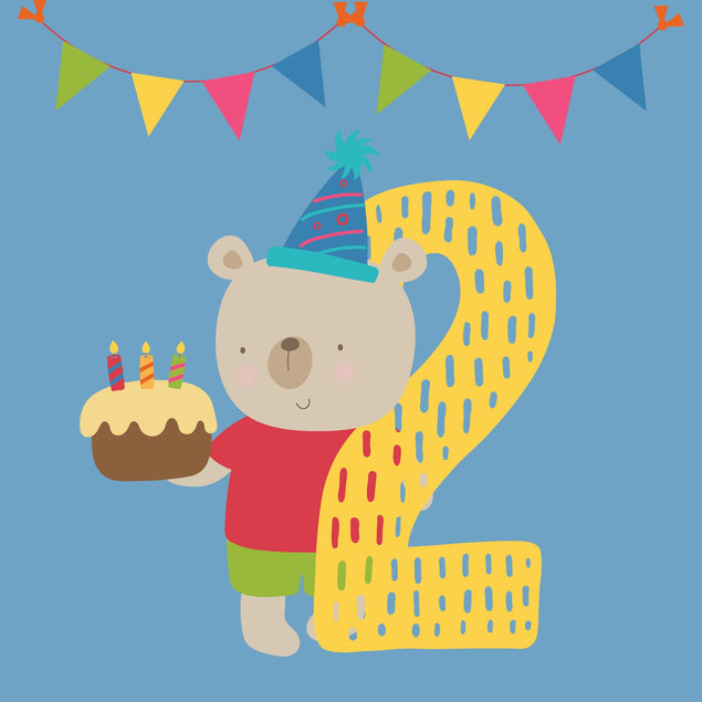 Zoo Animal Koala Bear Happy 2nd Birthday Confetti-exploding Greetings Card