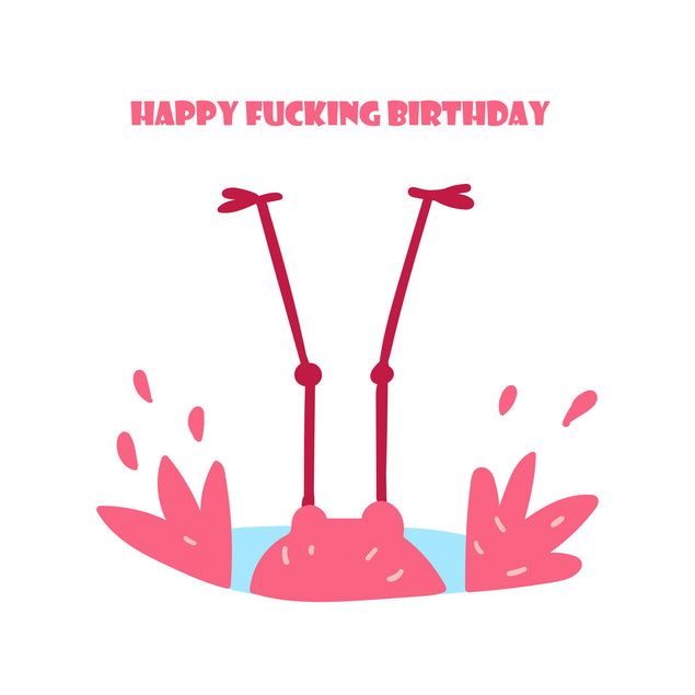 Happy Birthday Flamingo Legs Confetti-exploding Greetings Card