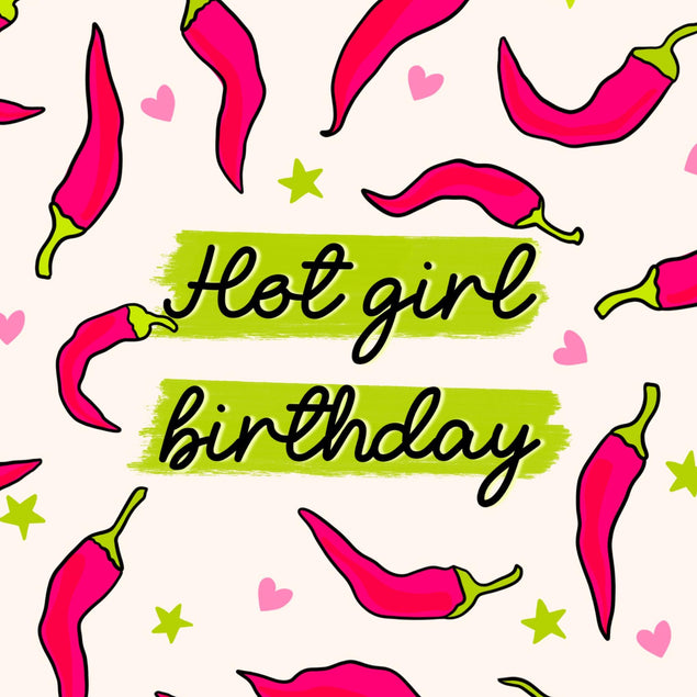 Chilli Hot Girl Birthday Confetti-exploding Greetings Card