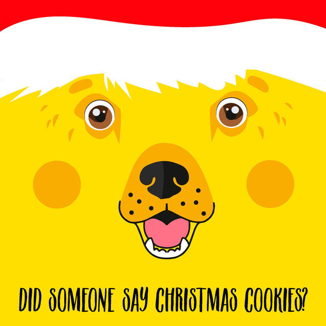 Did Someone Say Christmas Cookies? Funny Labrador Confetti-exploding Greetings Card