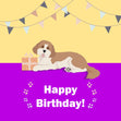 Cute Cavapoo With Gift Happy Birthday Confetti-exploding Greetings Card