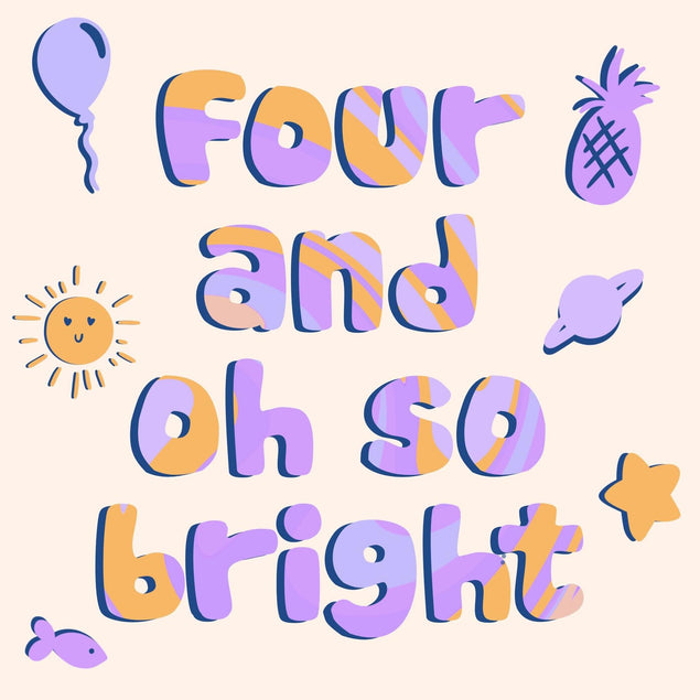 Four And Oh So Bright Confetti-exploding Greetings Card