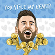 You Stole My Heart Football Star Valentine's Day Confetti-exploding Greetings Card