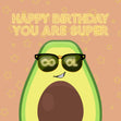 Cool Avocado Birthday Confetti-exploding Greetings Card