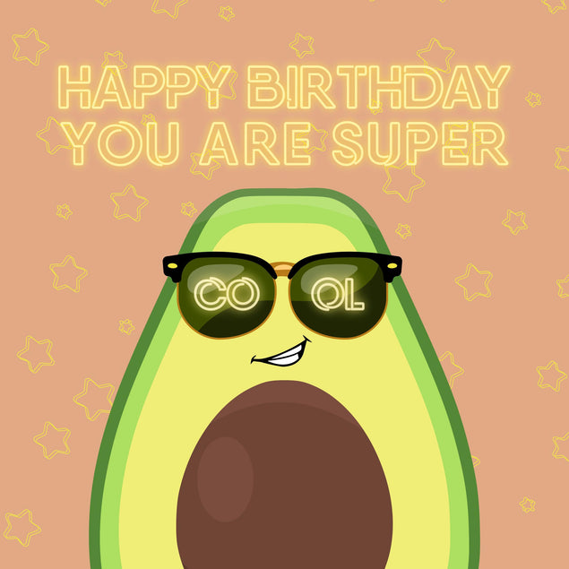 Cool Avocado Birthday Confetti-exploding Greetings Card