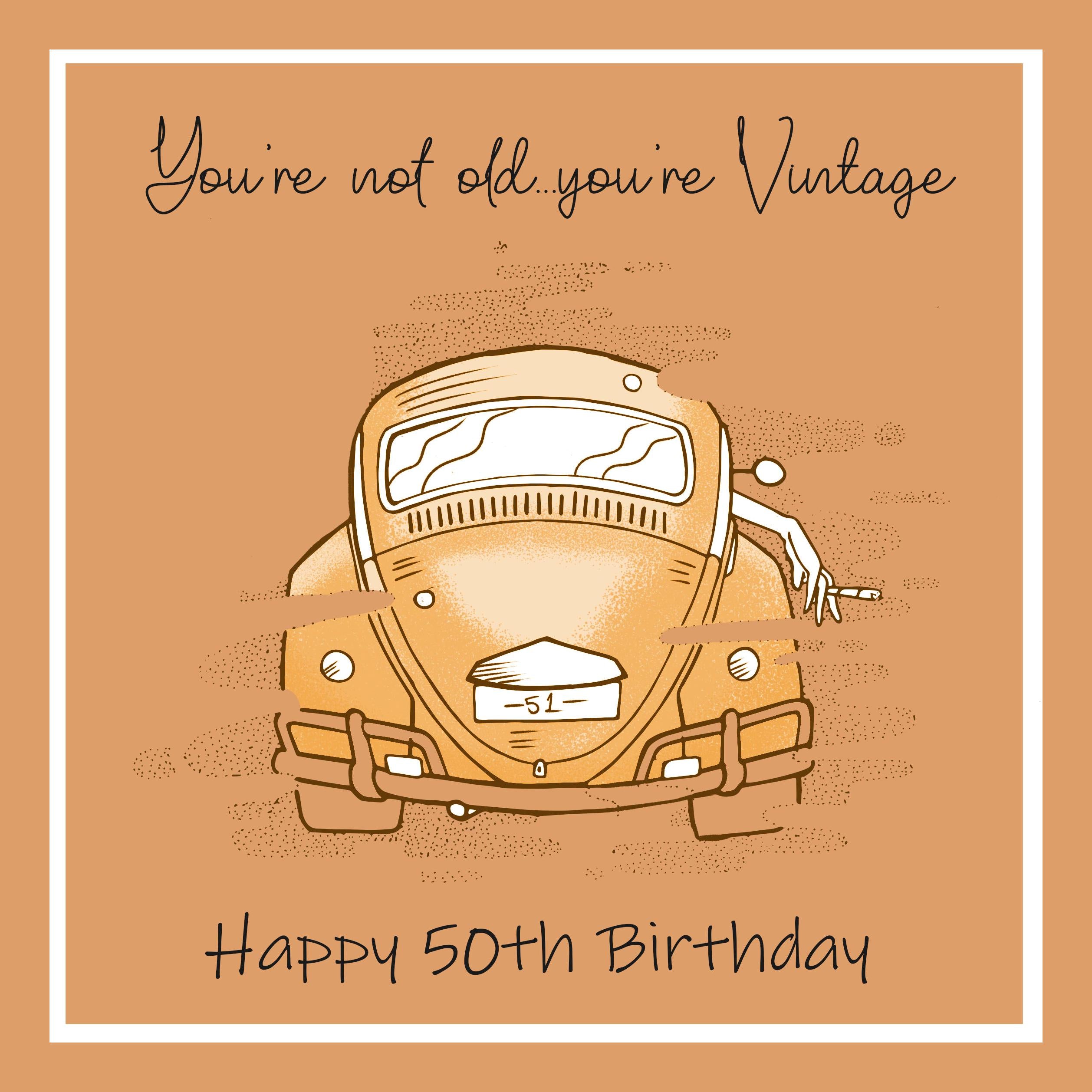50th Exploding Happy 50th Birthday You Are Vintage Confetti-exploding Greetings Card ...