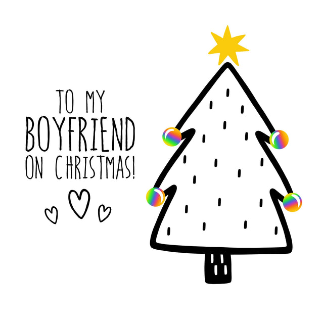 To My Boyfriend On Christmas LGBTQ Confetti-exploding Greetings Card