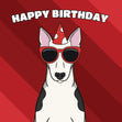 Cool Bull Terrier Dog Birthday Confetti-exploding Greetings Card