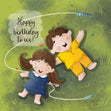 Happy Siblings Happy Birthday To Us Confetti-exploding Greetings Card