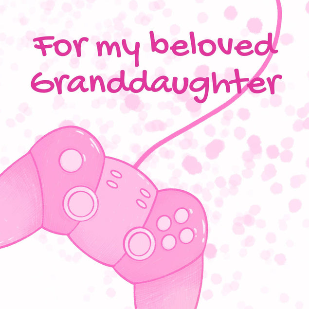 Beloved Granddaughter Gamer Pink Confetti-exploding Greetings Card