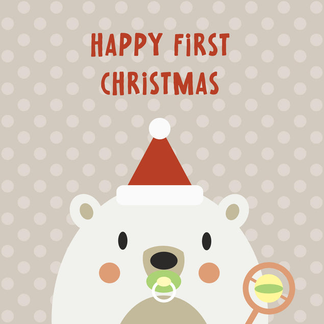 Polar Bear Happy 1st Christmas Confetti-exploding Greetings Card