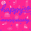 Happy 40th Anniversary Drinks And Gifts Confetti-exploding Greetings Card