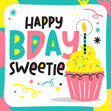 Cute Colorful Cupcake Happy Birthday Sweetie Confetti-exploding Greetings Card