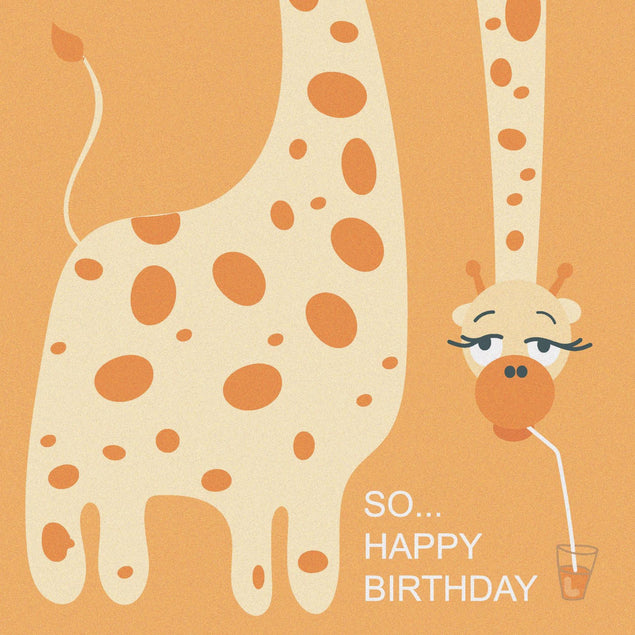 Giraffe Happy Birthday Confetti-exploding Greetings Card