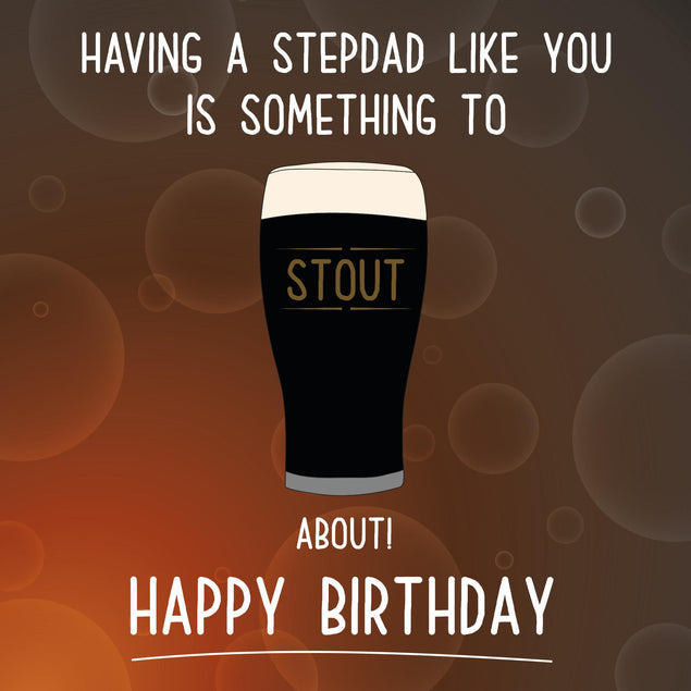 Stout About Stepdad Birthday Confetti-exploding Greetings Card