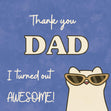 Thank You Dad Awesome Cat Confetti-exploding Greetings Card
