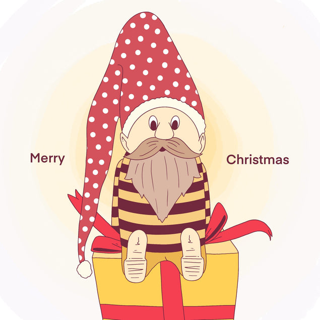 Merry Christmas Gnome And Gift Confetti-exploding Greetings Card