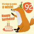 Make a Wish 92nd Birthday Confetti-exploding Greetings Card
