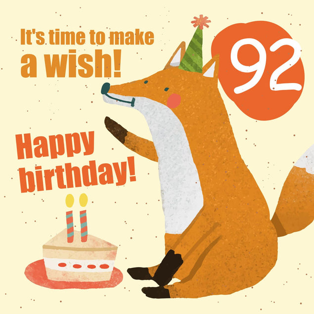 Make a Wish 92nd Birthday Confetti-exploding Greetings Card