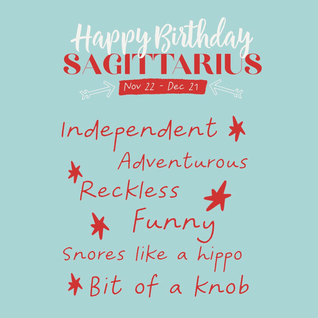 Funny Sagittarius Birthday Confetti-exploding Greetings Card