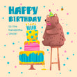 Cute Bear Happy Birthday Uncle Confetti-exploding Greetings Card