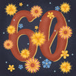 Night Flowers Happy 60th Birthday Confetti-exploding Greetings Card