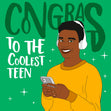 Congras To The Coolest Teen In Yellow Sweater Confetti-exploding Greetings Card