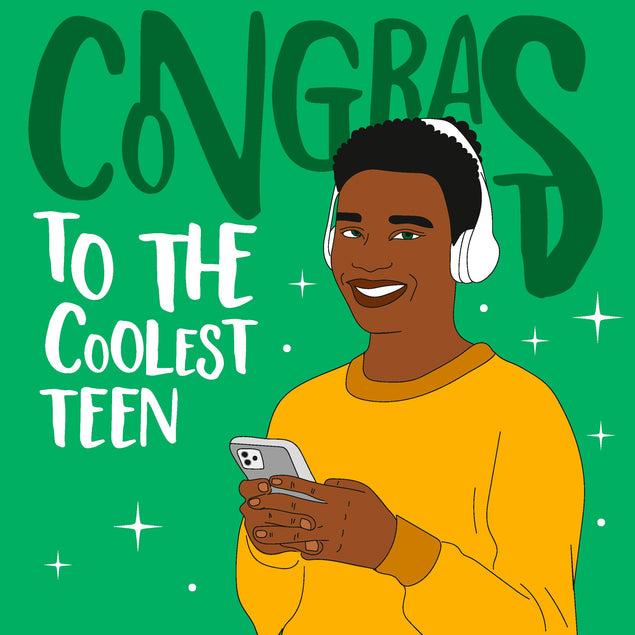 Congras To The Coolest Teen In Yellow Sweater Confetti-exploding Greetings Card