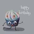 Cupcake With Hearts Happy Birthday Confetti-exploding Greetings Card