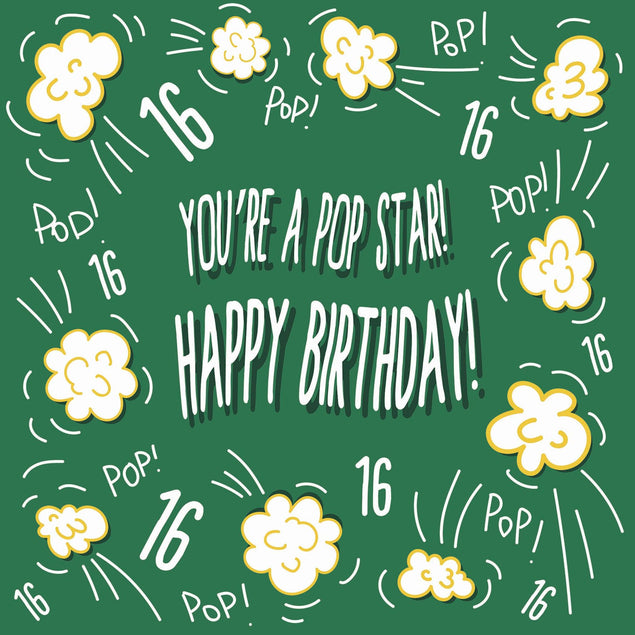 You Are A Pop Star! 16th Birthday Confetti-exploding Greetings Card